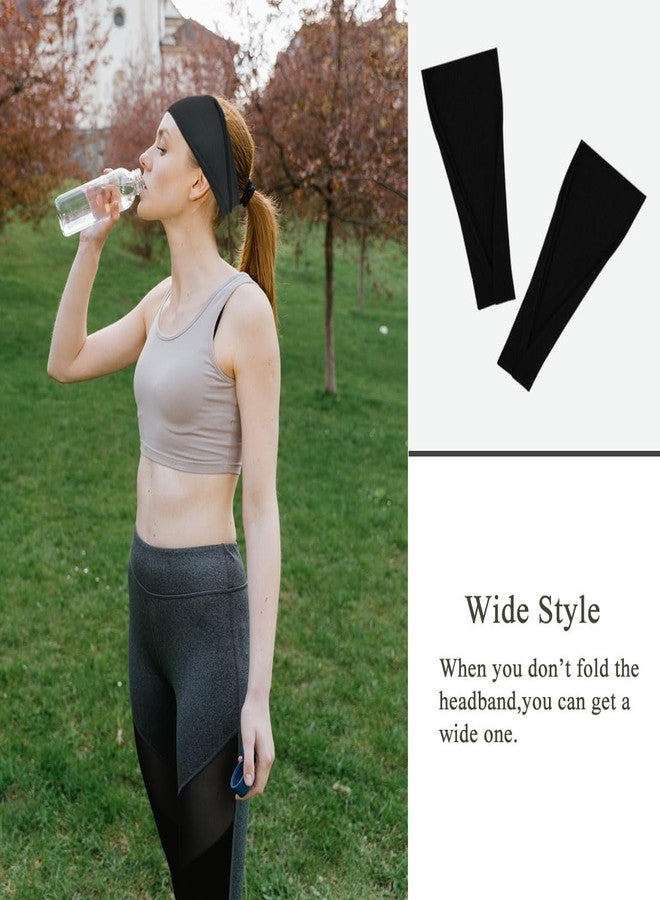 YONUF Fashion Headbands For Women Wide Headband Yoga Workout Head Bands Hair Accessories Black Band 6 Pack - Image 3